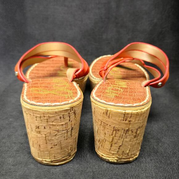 Sam Edelman Rasha Cork Wedge Slip On Thong Sandals - Picture 6 of 9